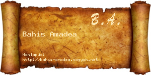 Bahis Amadea névjegykártya